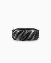 Sculpted Cable Band Ring in Black Titanium, 9mm
