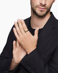 Forged Carbon Band Ring in 18K Yellow Gold, 4mm