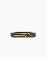 Forged Carbon Band Ring in 18K Yellow Gold, 4mm