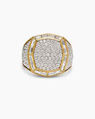 Streamline® Signet Ring in 18K Yellow Gold with Diamonds, 25mm