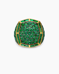 Streamline® Signet Ring in 18K Yellow Gold with Emeralds, 25mm