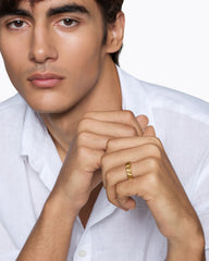 Faceted Triangle Band Ring in 18K Yellow Gold, 6mm