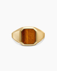 Streamline® Signet Ring in 18K Yellow Gold with Tiger’s Eye, 14mm
