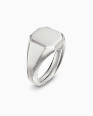 Streamline® Signet Ring in Platinum, 14mm