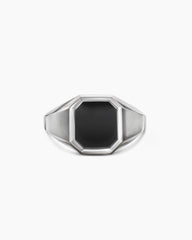 Streamline® Signet Ring in Sterling Silver with Black Onyx, 14mm