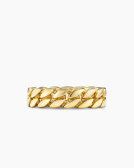 Curb Chain Band Ring in 18K Yellow Gold, 6mm