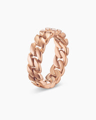 Curb Chain Band Ring in 18K Rose Gold, 6mm