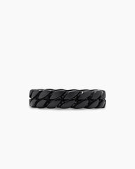 Curb Chain Band Ring in Black Titanium, 6mm