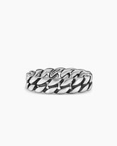 Curb Chain Band Ring in Sterling Silver, 6mm