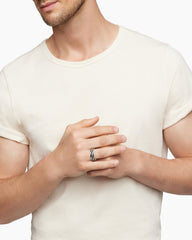 DY Helios™ Band Ring in Sterling Silver with Black Diamonds, 9mm