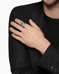 Petrvs® Wolf Signet Ring in Sterling Silver, 21.5mm