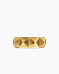 Pyramid Band Ring in 18K Yellow Gold, 8mm