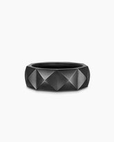Pyramid Band Ring in Black Titanium, 8mm
