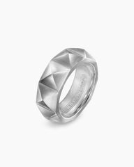 Pyramid Band Ring in Sterling Silver, 8mm