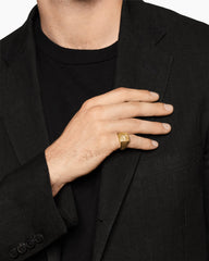 Waves Bird Pinky Ring in 18K Yellow Gold, 14mm