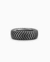 Chevron Band Ring in Titanium, 8mm