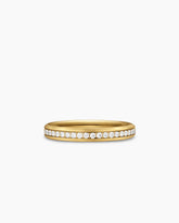 Beveled Band Ring in 18K Yellow Gold with Diamonds, 3.5mm