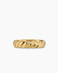 Sculpted Cable Band Ring in 18K Yellow Gold, 5mm