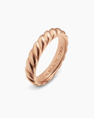 Sculpted Cable Band Ring in 18K Rose Gold, 5mm