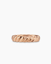 Sculpted Cable Band Ring in 18K Rose Gold, 5mm