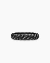 Sculpted Cable Band Ring in Black Titanium, 5mm