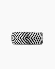 Chevron Band Ring in Sterling Silver, 10mm