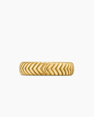 Chevron Band Ring in 18K Yellow Gold, 6mm