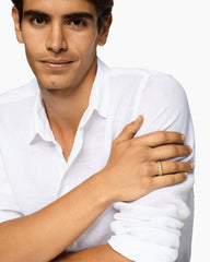 Chevron Band Ring in 18K Yellow Gold with Diamonds, 6mm