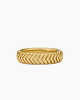 Chevron Band Ring in 18K Yellow Gold, 6mm