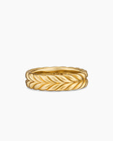 Chevron Band Ring in 18K Yellow Gold, 6.2mm