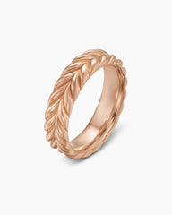 Chevron Band Ring in 18K Rose Gold, 6.2mm