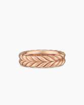 Chevron Band Ring in 18K Rose Gold, 6.2mm
