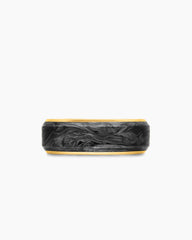 Streamline® Band Ring in 18K Yellow Gold with Forged Carbon, 8mm