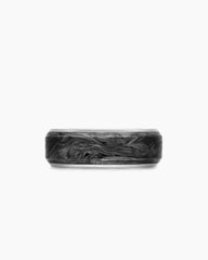 Streamline® Band Ring in 18K White Gold with Forged Carbon, 8mm