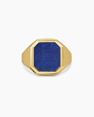 Streamline® Signet Ring in 18K Yellow Gold with Lapis, 18mm