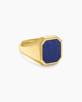 Streamline® Signet Ring in 18K Yellow Gold with Lapis, 18mm