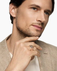 Streamline® Signet Ring in 18K Rose Gold with Cognac Diamonds, 18mm