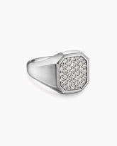Streamline® Signet Ring in Sterling Silver with Diamonds, 18mm
