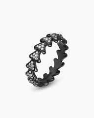 Armory® Band Ring in Black Titanium with Diamonds, 6.2mm