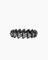Armory® Band Ring in Black Titanium with Diamonds, 6.2mm