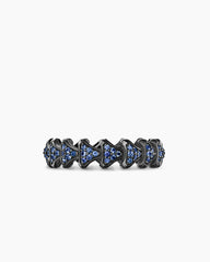 Armory® Band Ring in Black Titanium with Sapphires, 6.2mm