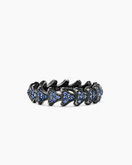 Armory® Band Ring in Black Titanium with Sapphires, 6.2mm