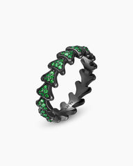 Armory® Band Ring in Black Titanium with Tsavorites, 6.2mm