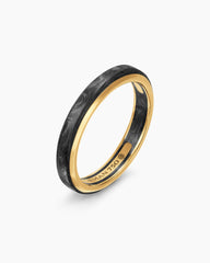 Streamline® Band Ring in 18K Yellow Gold with Forged Carbon, 4mm