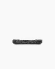Streamline® Band Ring in 18K White Gold with Forged Carbon, 4mm