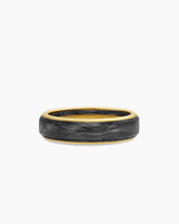 Streamline® Band Ring in 18K Yellow Gold with Forged Carbon, 6mm