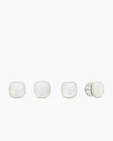 Streamline® Cushion Tuxedo Studs in Sterling Silver with Mother of Pearl
