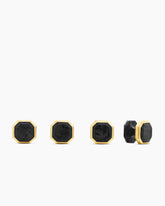 Streamline® Tuxedo Studs in 18K Yellow Gold with Forged Carbon, 10.8mm