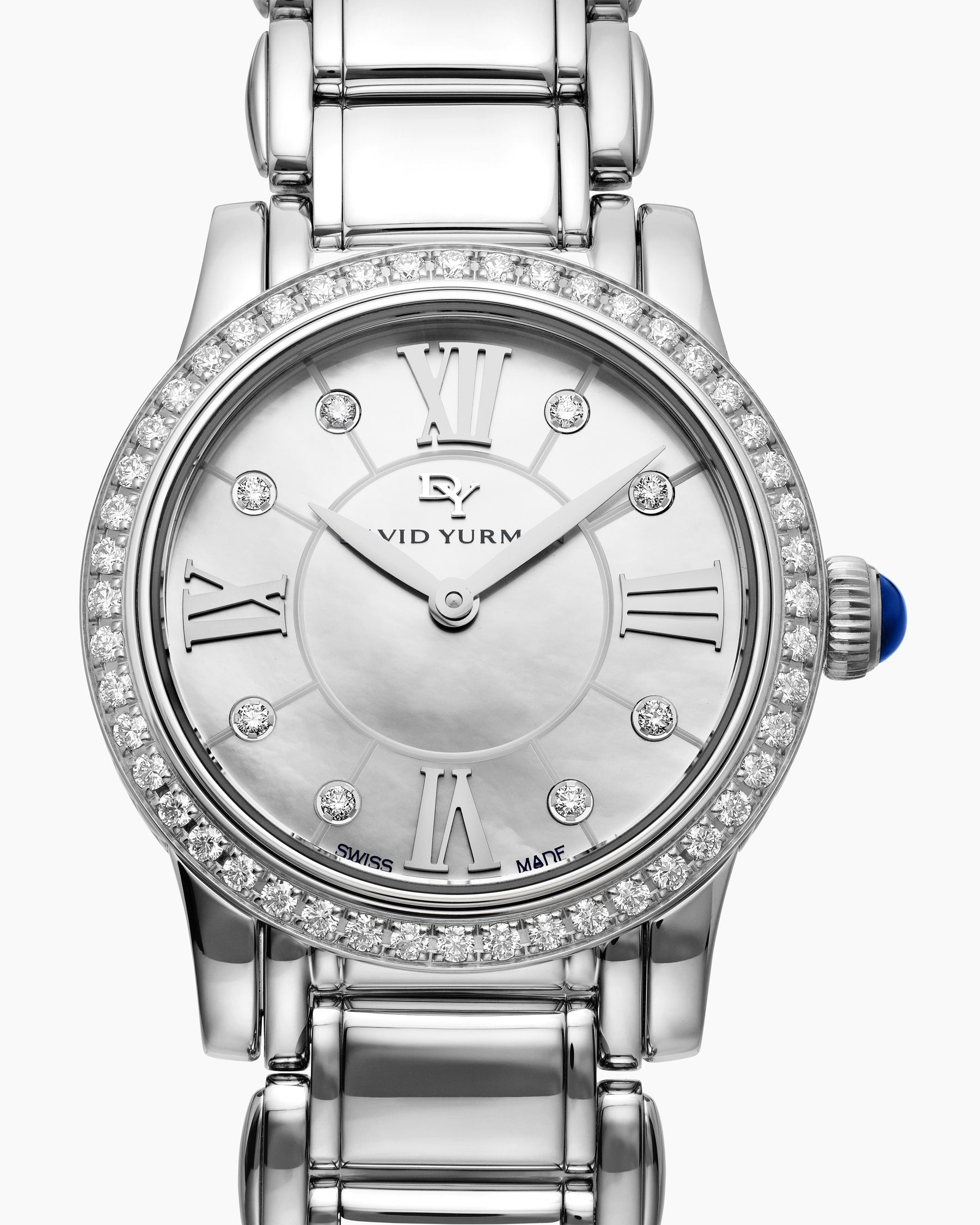Classic Quartz Watch in Stainless Steel with Diamond Bezel, 30mm