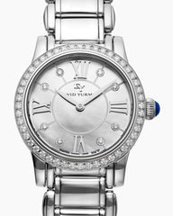 Classic Quartz Watch in Stainless Steel with Diamond Bezel, 30mm